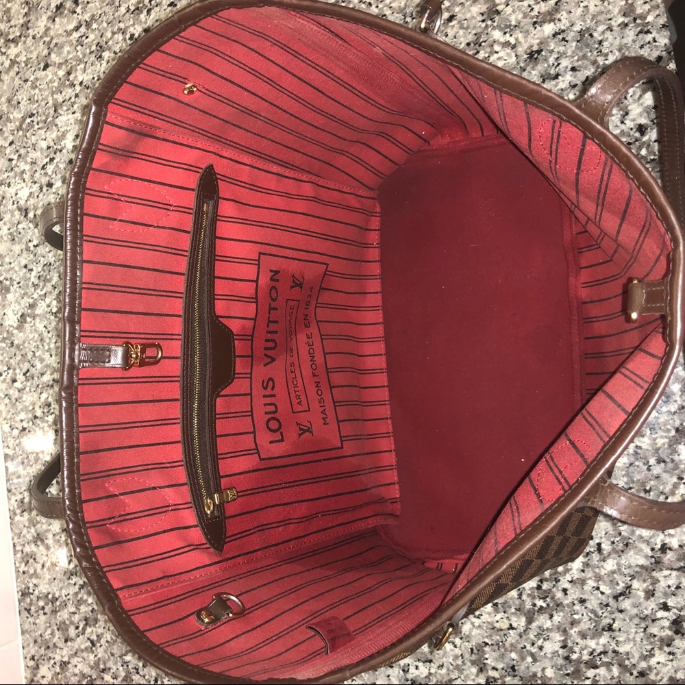 Louis Vuitton Neverfull Bag MM Damier Ebene Purse - Picture 4 of 8